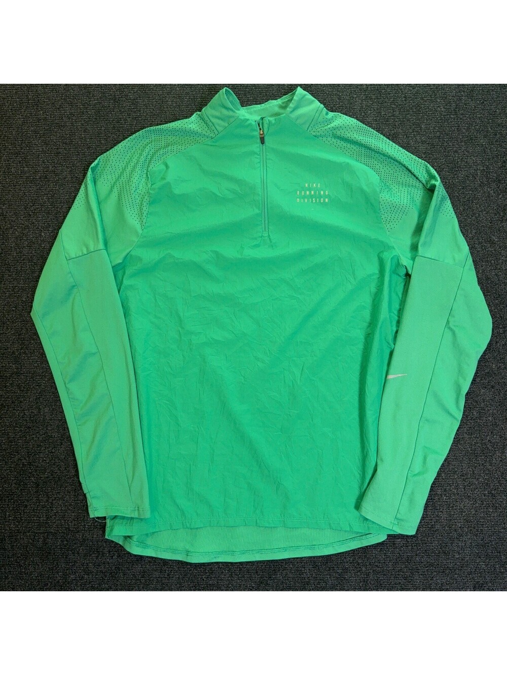 Nike Running Green Quarter Zip Windbreaker Pullover Dri-FIT M